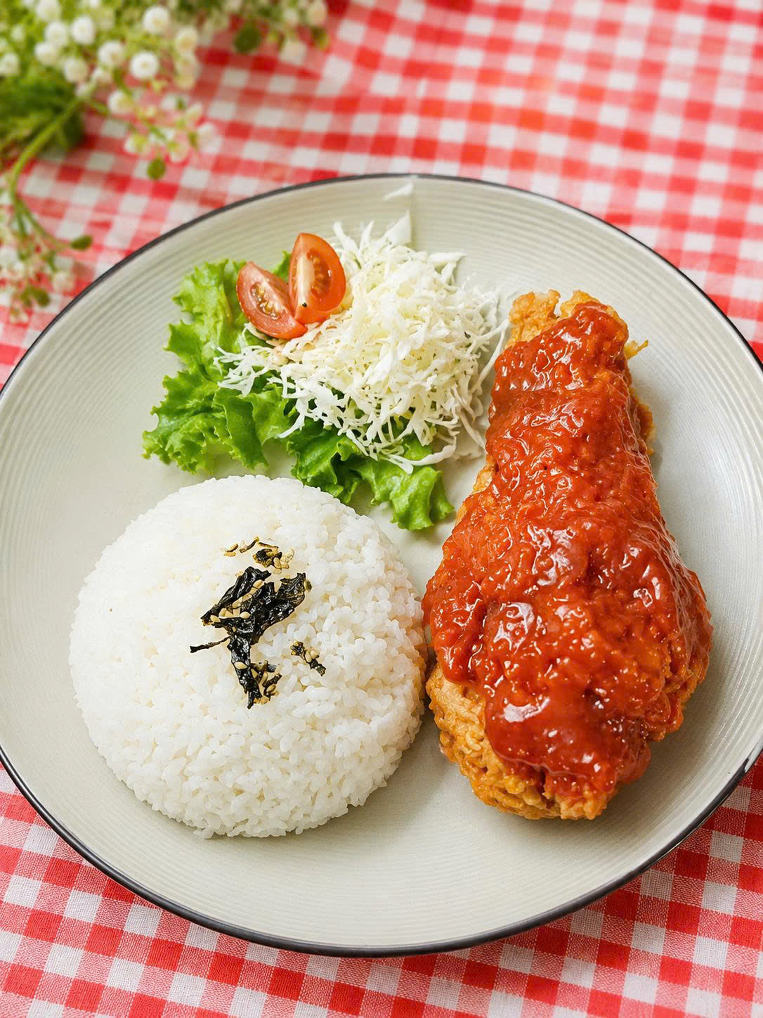 Cơm đùi sốt Táo